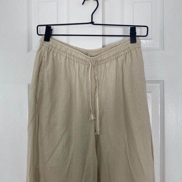 Max Studio Tan Cream Wide Leg Linen Pants Size S - Picture 4 of 6